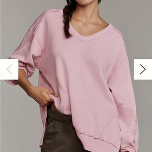 Pilcro Pink V-Neck Sweatshirt